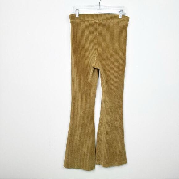 AERIE Groove On Thick Ribbed Velour Wide Leg High Waist Pants Sz. Large - Picture 4 of 4